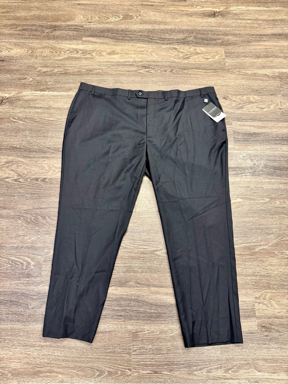 Lauren Ralph Lauren Edgewood UltraFlex Black Wool Suit Pants 52W NWT